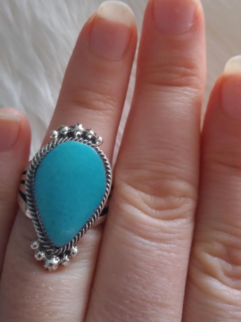 Big Native American turquoise ring